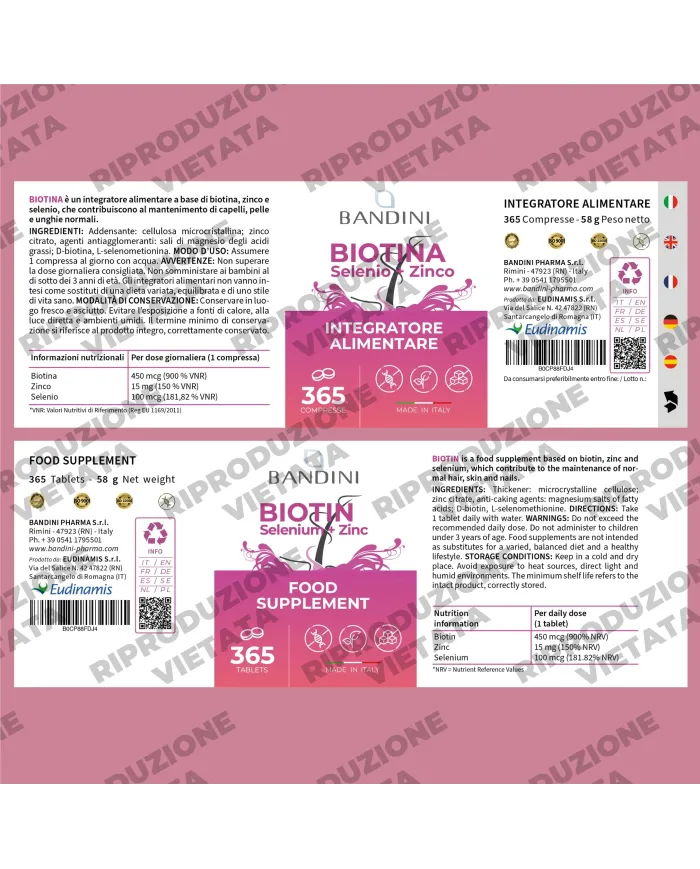 Biotin Deluxe 365 Tablets - Hair, skin, and nails manteinance