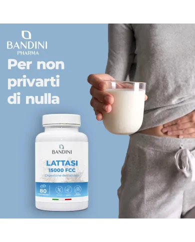 Lattasi 15.000 FCC - 80 compresse per intolleranza al lattosio