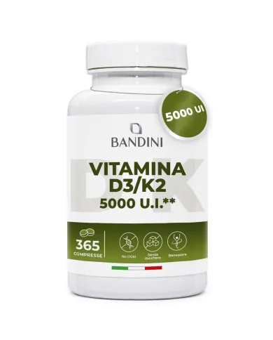 Vitamin D3 K2 5000 IU - 365 tablets for bones and teeth