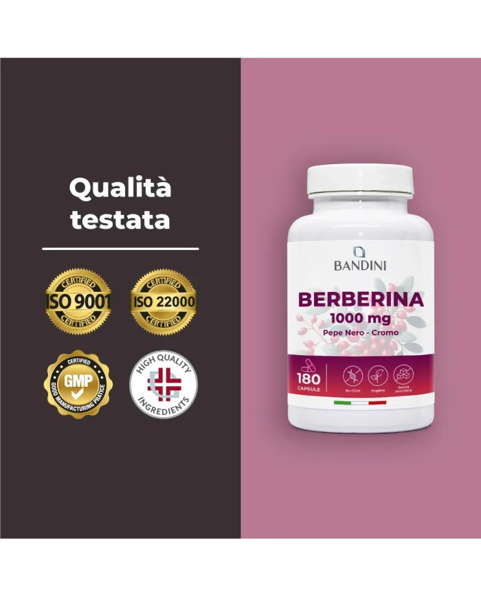 Berberina 180 capsule vegane per la digestione