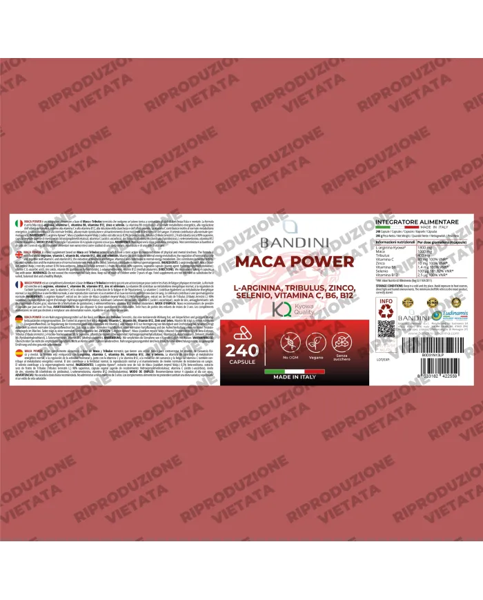 Maca Power 240 high-dose capsules with Arginine and Tribulus