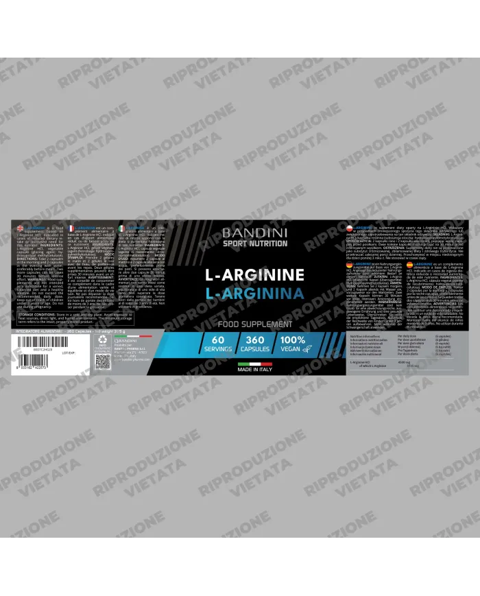 L-Arginine 4500mg - Arginine hydrochloride 360 capsules