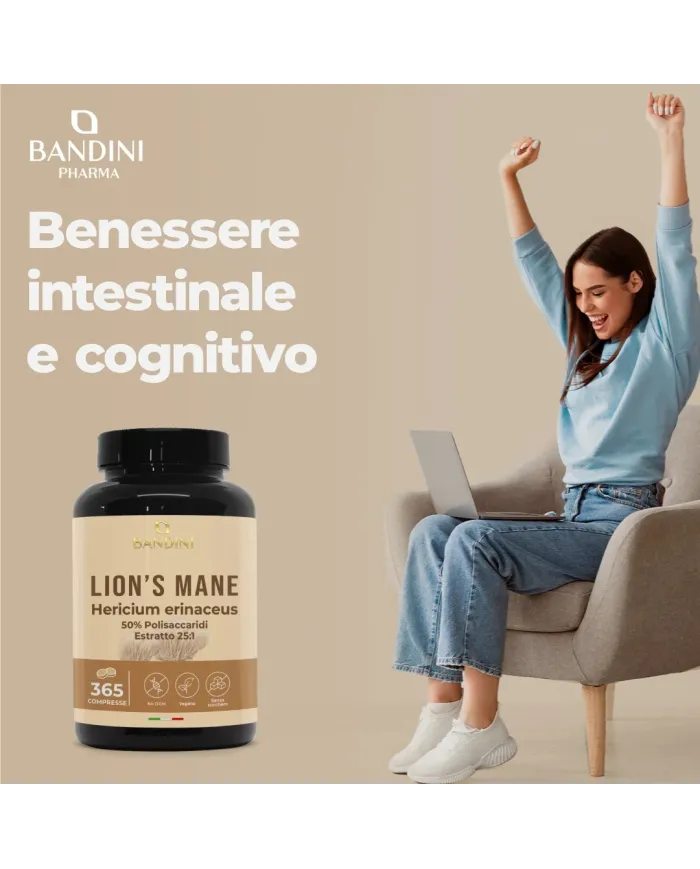 Lions Mane 365 compresse - Benessere intestinale e cognitivo