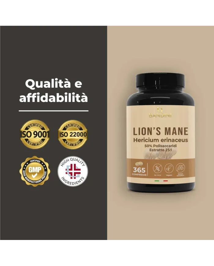 Lions Mane 365 compresse - Benessere intestinale e cognitivo