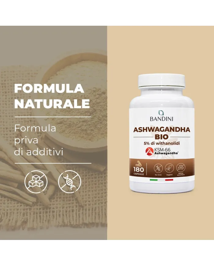 Ashwagandha Bio Integratore - Ginseng indiano 180 capsule