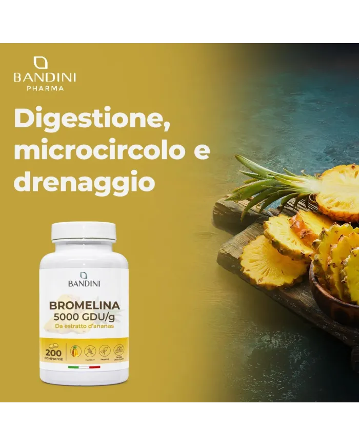 Bromelina integratore 200 compresse - Estratto di ananas drenante