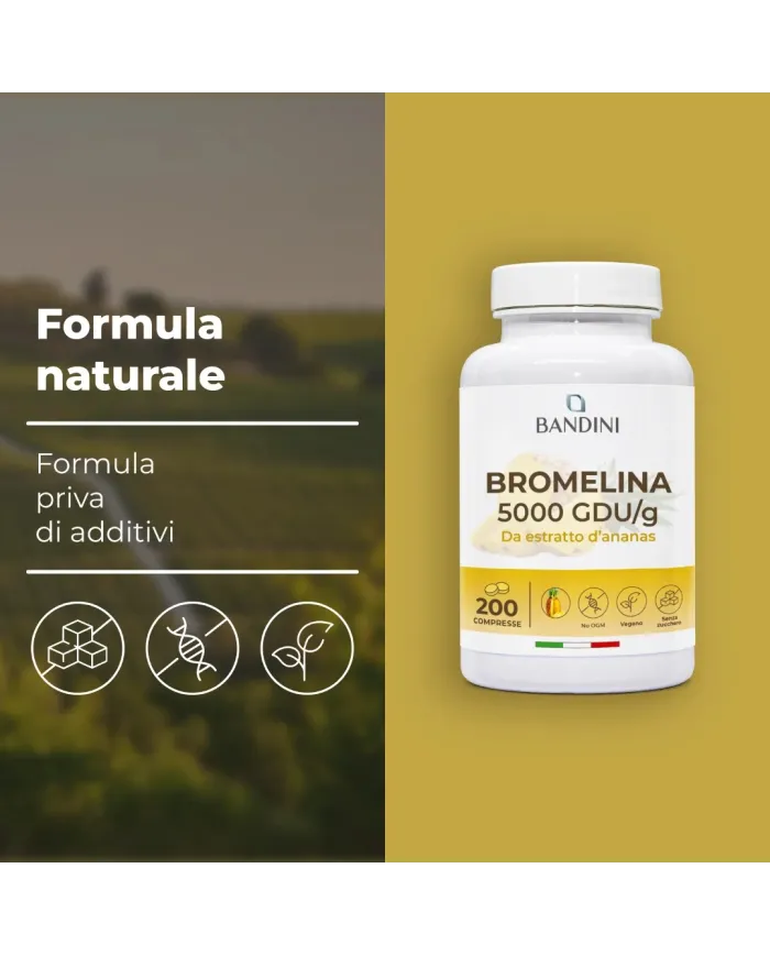 Bromelina integratore 200 compresse - Estratto di ananas drenante