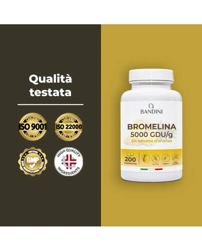Bromelina integratore 200 compresse - Estratto di ananas drenante