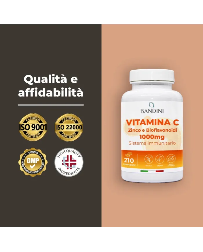 Vitamina C 1000mg integratore 210 compresse con Zinco