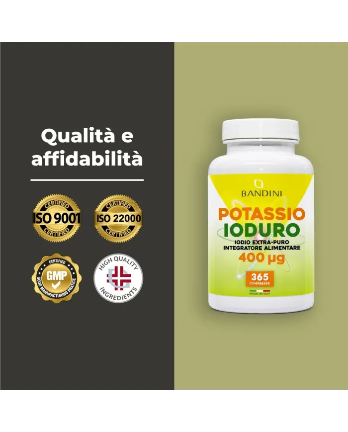 Ioduro di Potassio 365 compresse | Iodio per tiroide alto dosaggio