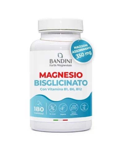 Magnesio Bisglicinato 180 capsule | Con vitamine B1, B6 e B12