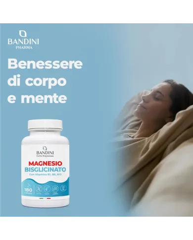 Magnesio Bisglicinato 180 capsule | Con vitamine B1, B6 e B12