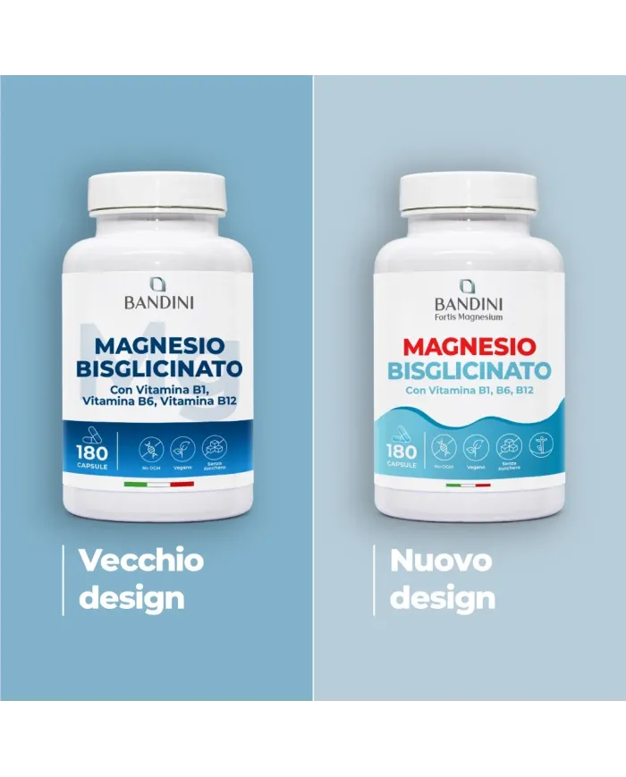 Magnesio Bisglicinato 180 capsule | Con vitamine B1, B6 e B12