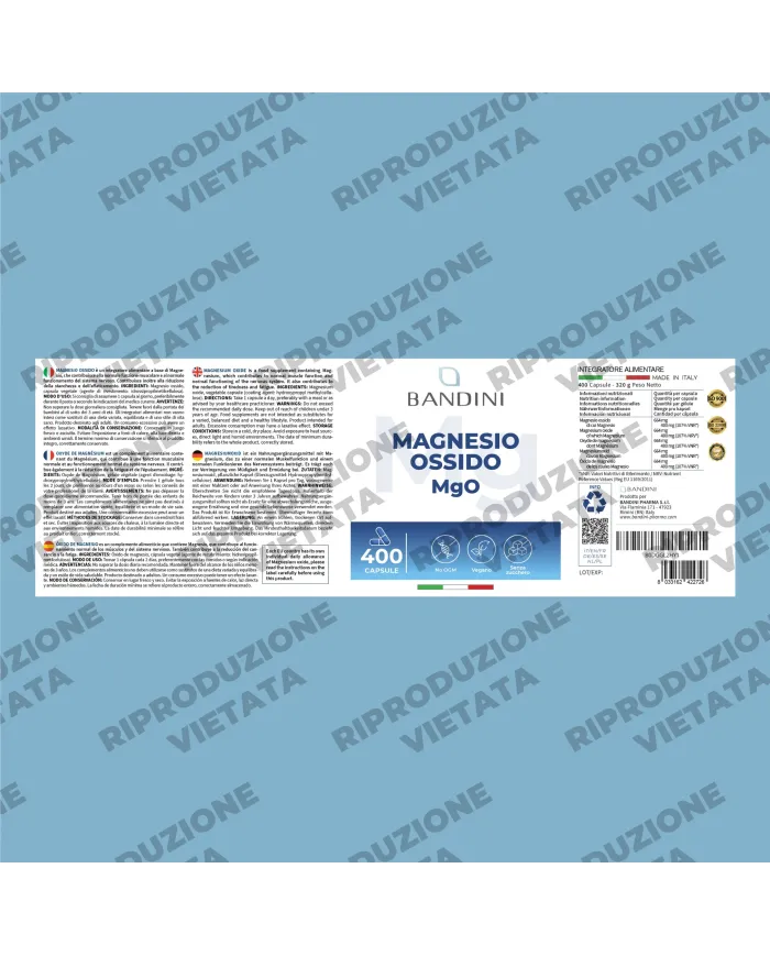 Ossido di Magnesio 400 capsule | Supporto alla Digestione