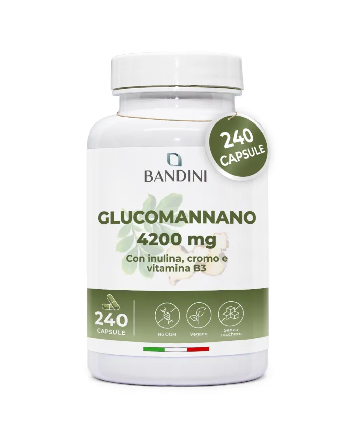 Glucomannano forte 240 capsule con B3, Cromo e Inulina