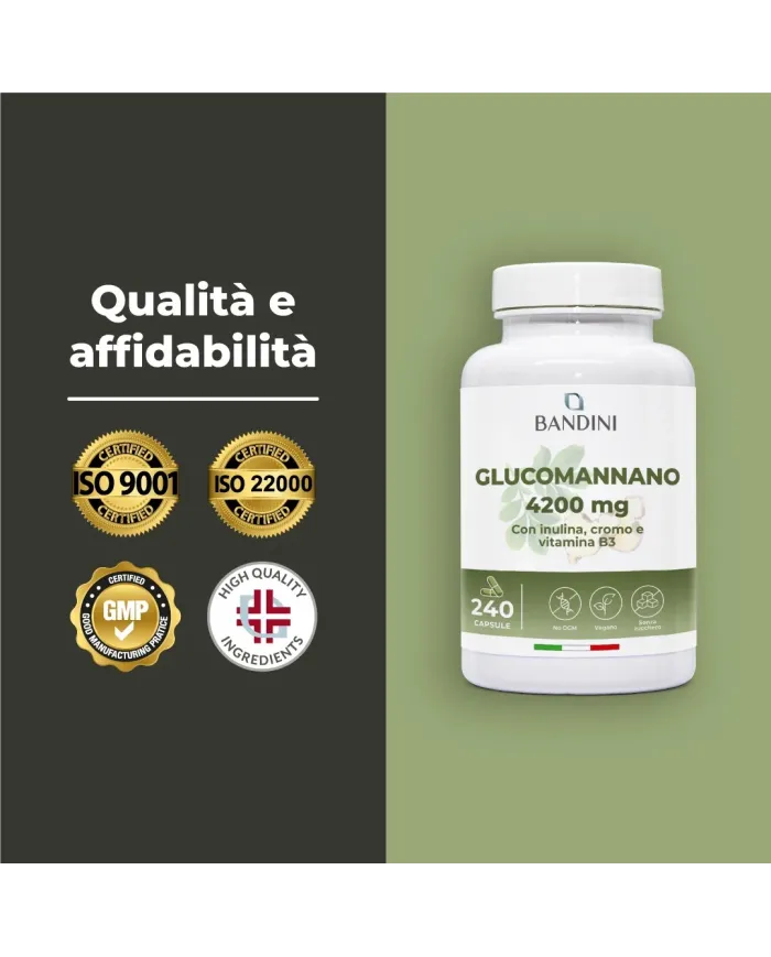 Glucomannano forte 240 capsule con B3, Cromo e Inulina