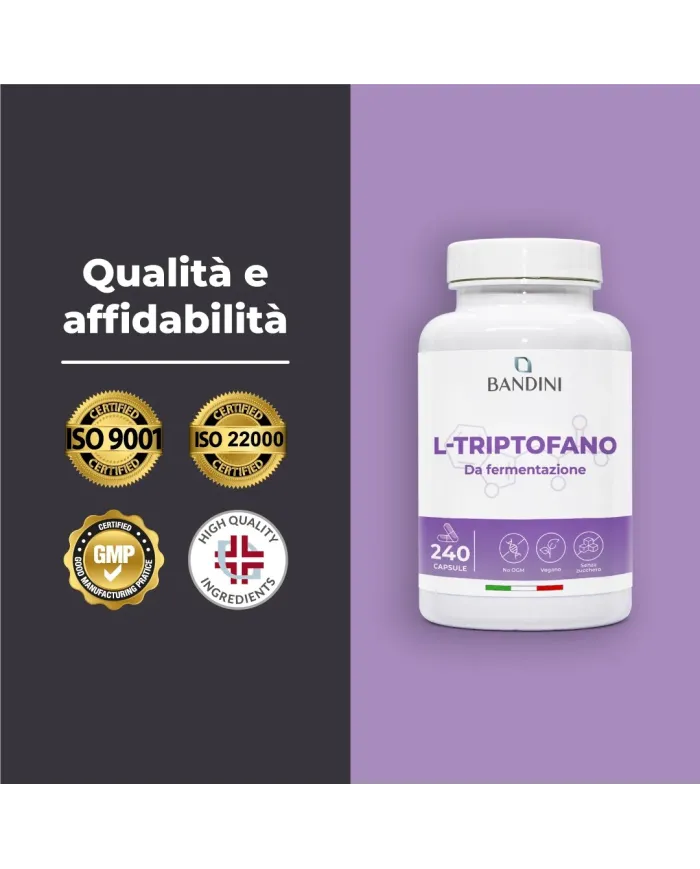 L triptofano 240 capsule per il riposo e il benessere mentale