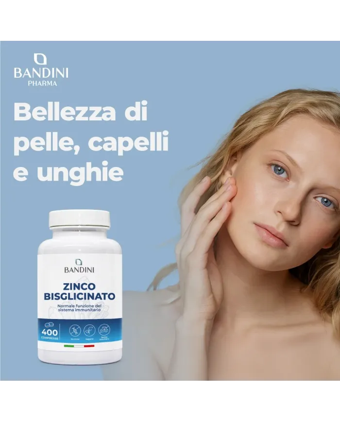 Zinco Bisglicinato 400 compresse | Salute di ossa, capelli, unghie