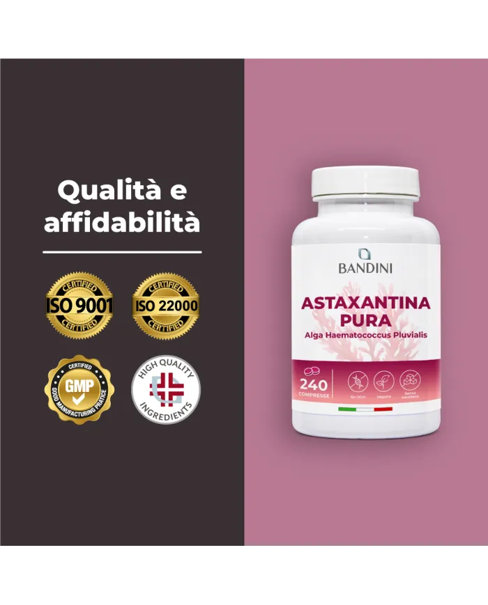 Astaxantina 8 mg in compresse - Antiossidante naturale