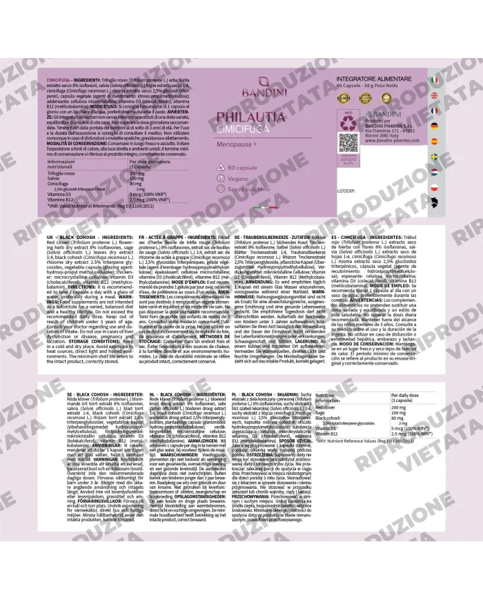 Cimicifuga in capsule per i sintomi della menopausa