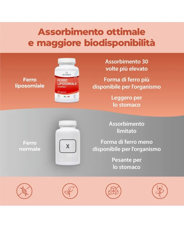 Bandini® - Ferro Liposomiale 60 capsule con Vitamine