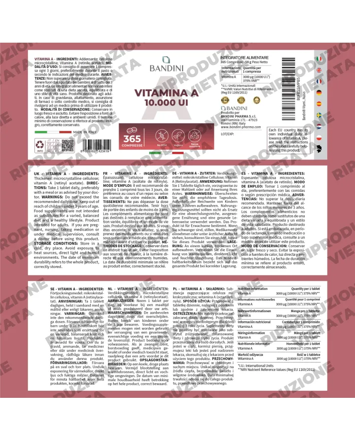 Vitamina A 365 compresse per pelle, vista, metabolismo del ferro
