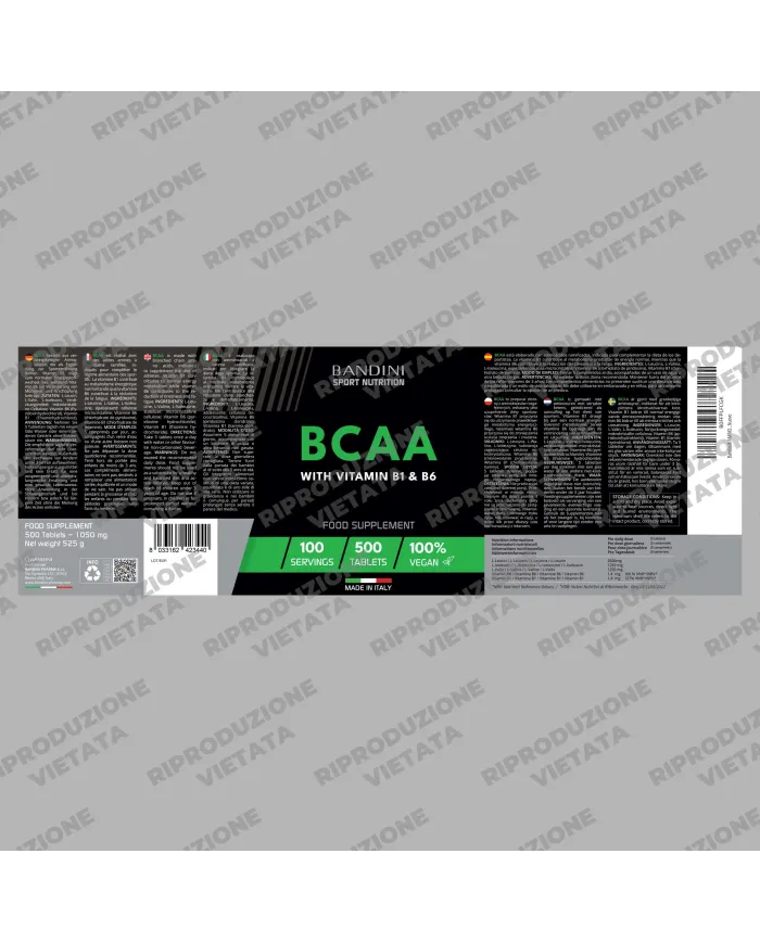 BCAA 500 compresse di aminoacidi ramificati per lo Sport