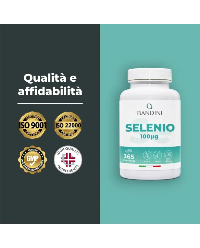 Selenium 100μg supplement 365 tablets for one year supply