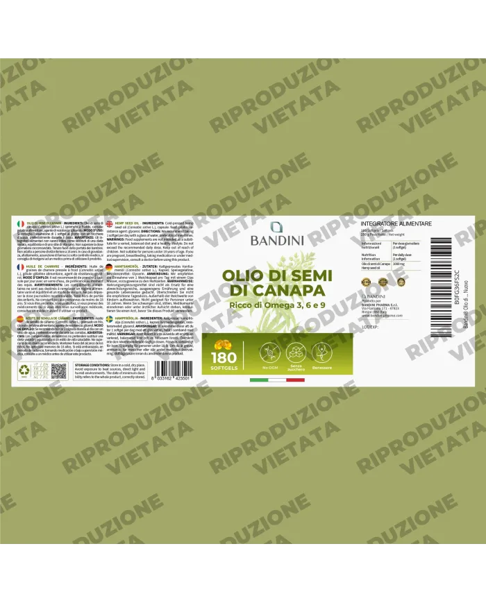 Olio di semi di canapa - 180 softgel