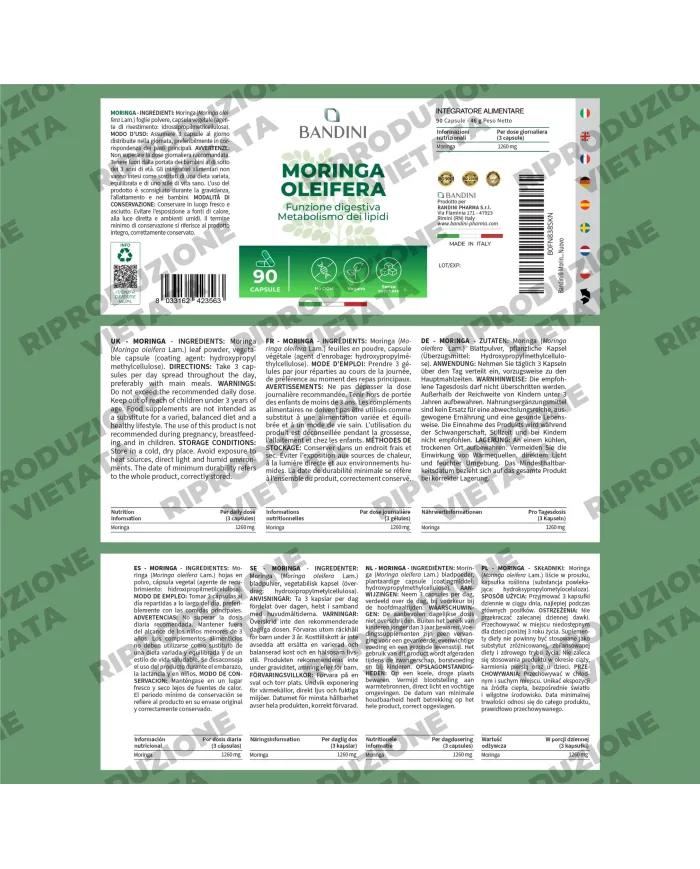 Moringa oleifera capsules for weight control