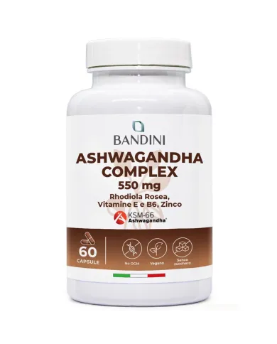 Ashwagandha Complex capsule KSM-66 con Rhodiola, Zinco, B6