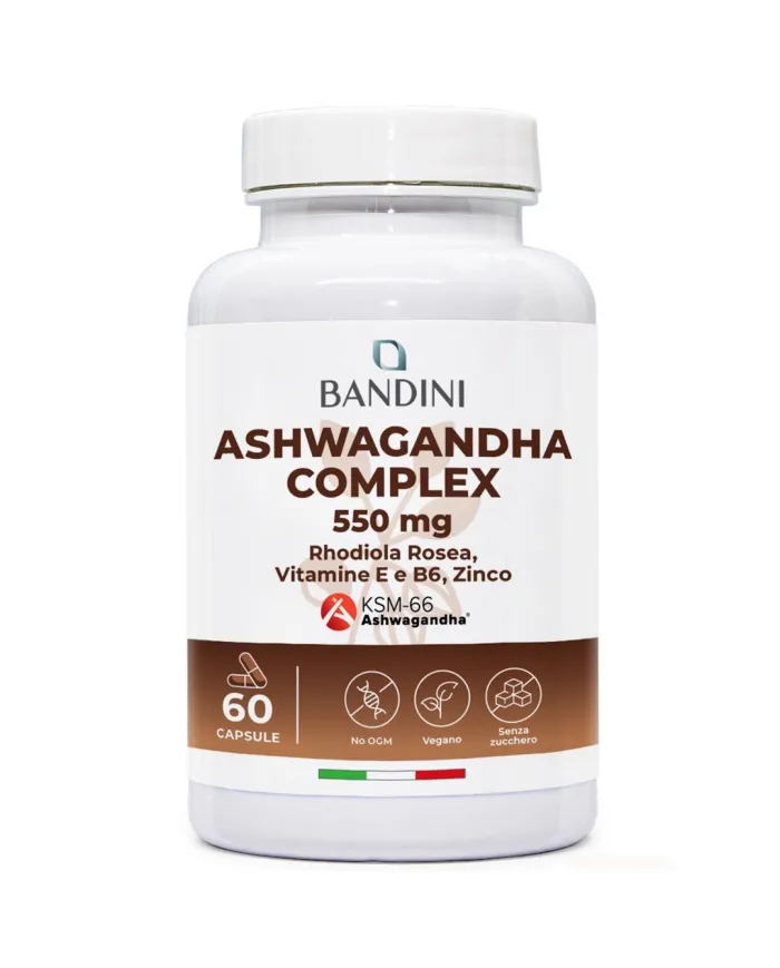 Ashwagandha Complex capsule KSM-66 con Rhodiola, Zinco, B6