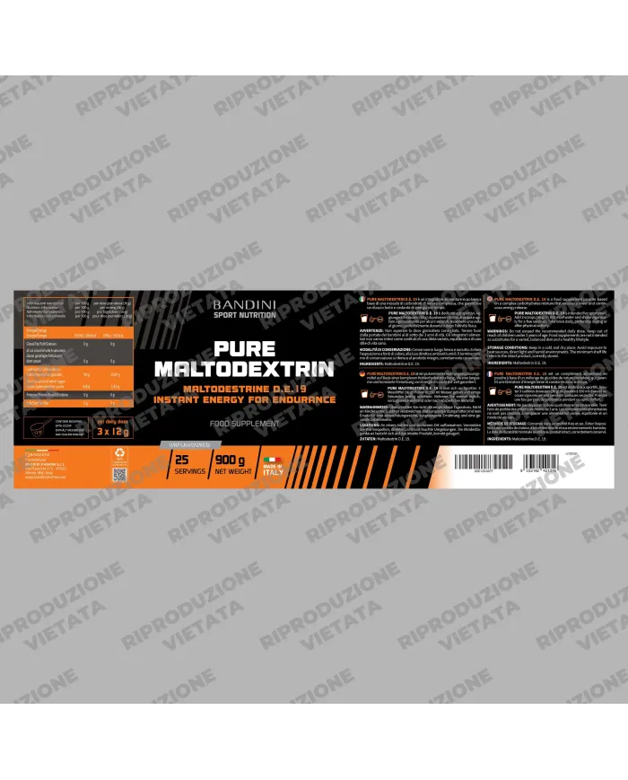 Maltodestrine Pure in polvere da 900gr | Integratore di Carboidrati