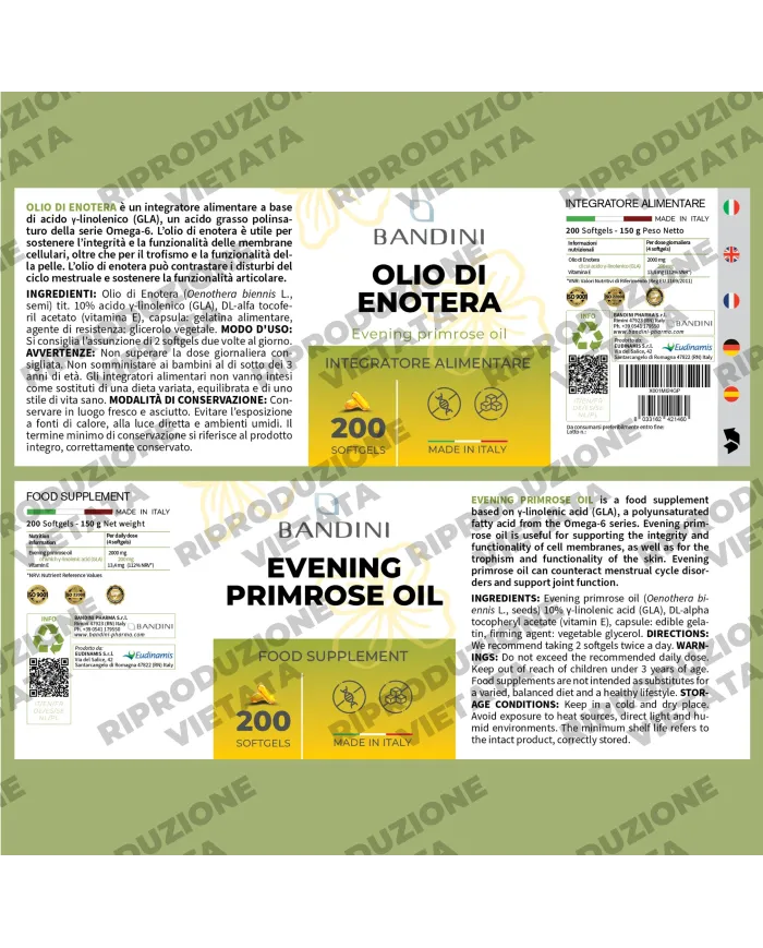 Olio di Enotera 200 Perle - Disturbi Mestruali & Menopausa