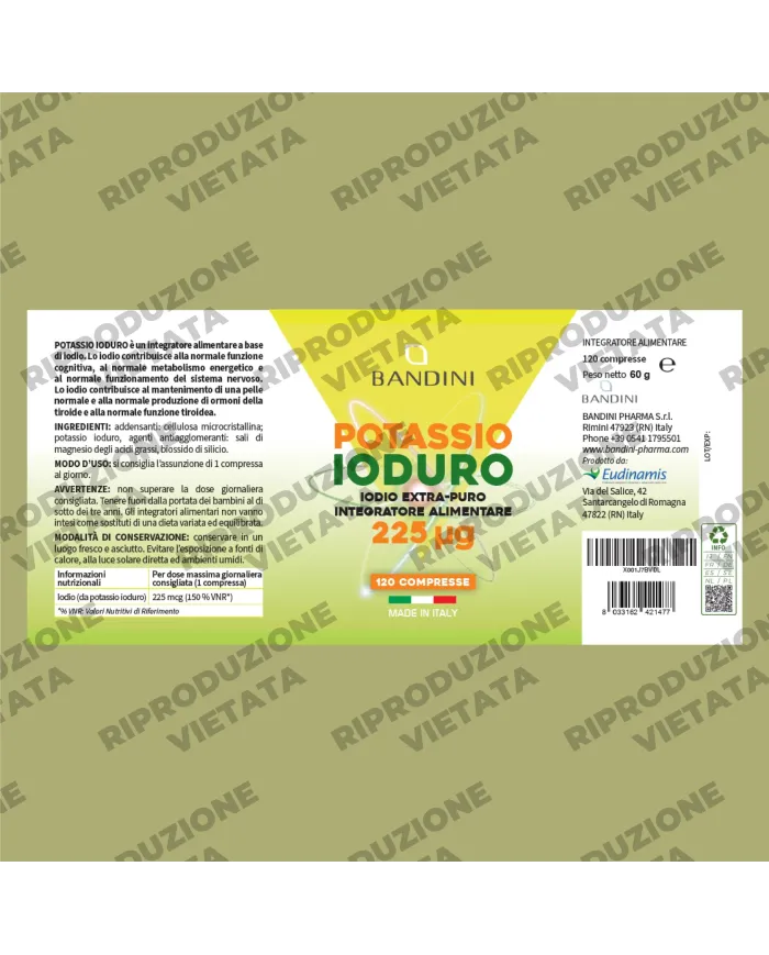Iodio KI Puro 120 compresse di ioduro di potassio ad alto dosaggio