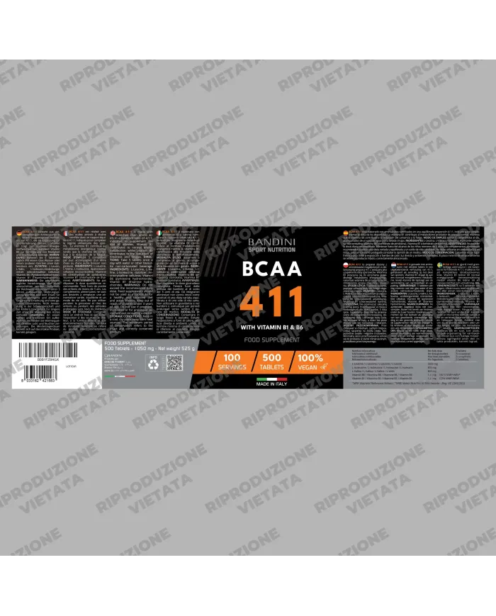 BCAA 4:1:1 500 Compresse - Recupero Muscolare & Pre Workout