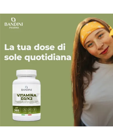 Vitamina D3 K2 365 compresse (1 anno) per ossa e denti sani