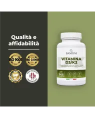 Vitamina D3 e K2 - 365 compresse per le Ossa ed i Denti