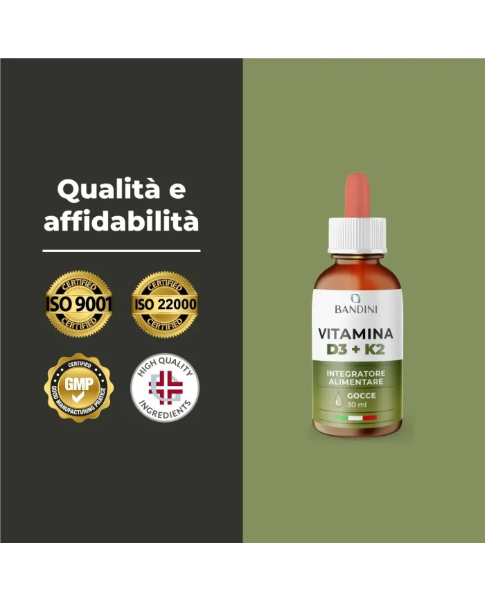 Vitamina D3 K2 liquida 30 ml migliora la coagulazione del sangue