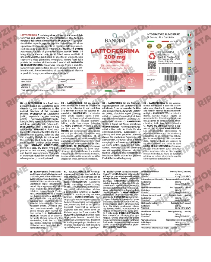 Lattoferrina 30 capsule - Antiossidante per il sistema immunitario