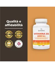 Vitamina D3 2000 U.I. 200 Compresse (6 Mesi) - Per Ossa & Denti