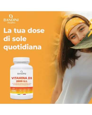 Vitamina D3 2000 U.I. 400 Compresse (1 anno) - Per Ossa & Denti