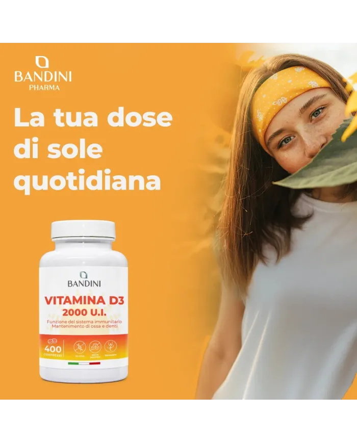 Vitamin D3 2000 I.U. 400 Tablets (1 year) - For Bones & Teeth