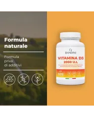 Vitamina D3 2000 U.I. 400 Compresse (1 anno) - Per Ossa & Denti
