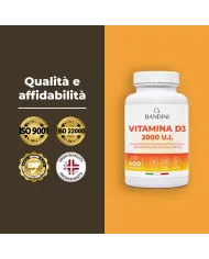 Vitamin D3 2000 I.U. 400 Tablets (1 year) - For Bones & Teeth