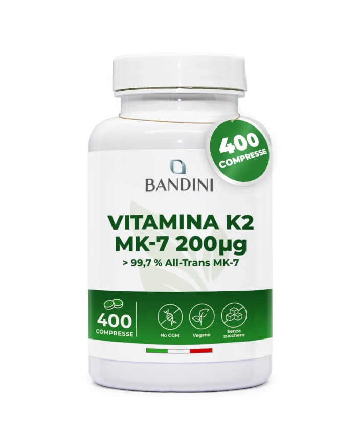 Vitamina K2 | 400 Compresse | Vit K2 Italiana per Ossa normali
