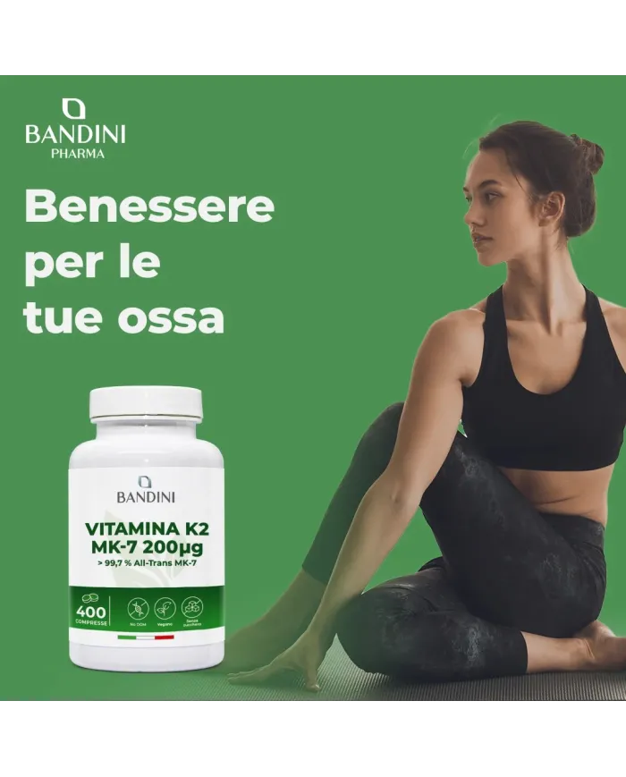 Vitamina K2 | 400 Compresse | Vit K2 Italiana per Ossa normali