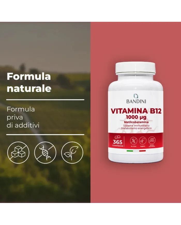 Vitamina B12 100% Vegan - Riduce la stanchezza fisica e mentale