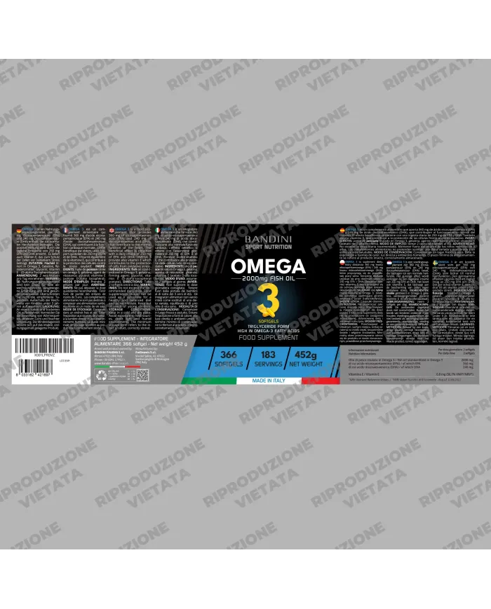 Omega 3 366 Softgels - Olio di Pesce per la funzione celebrale