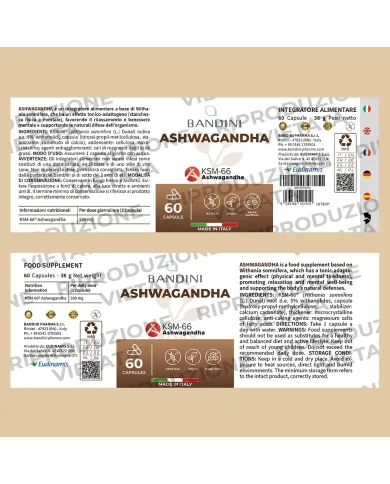 Ashwagandha 60 capsule rimedio anti-stress (ginseng indiano)